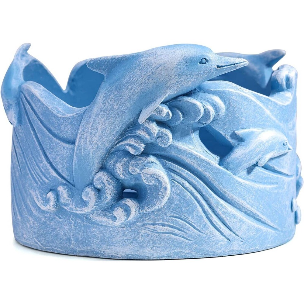 Blue Dolphin Statue, Echo Dot Holder Stand, Smart Speaker Stand for Echo Dot